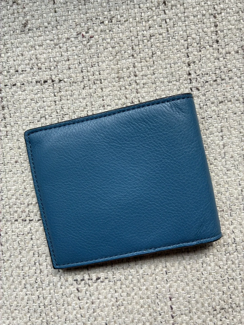 COACH Men's Blue Leather Bi-Fold Wallet
